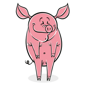 有趣的卡通猪。
