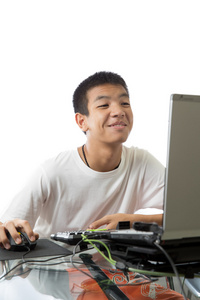 亚洲青少年计算机用笑脸