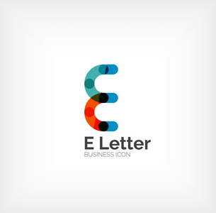 e 字母标志，最小线设计