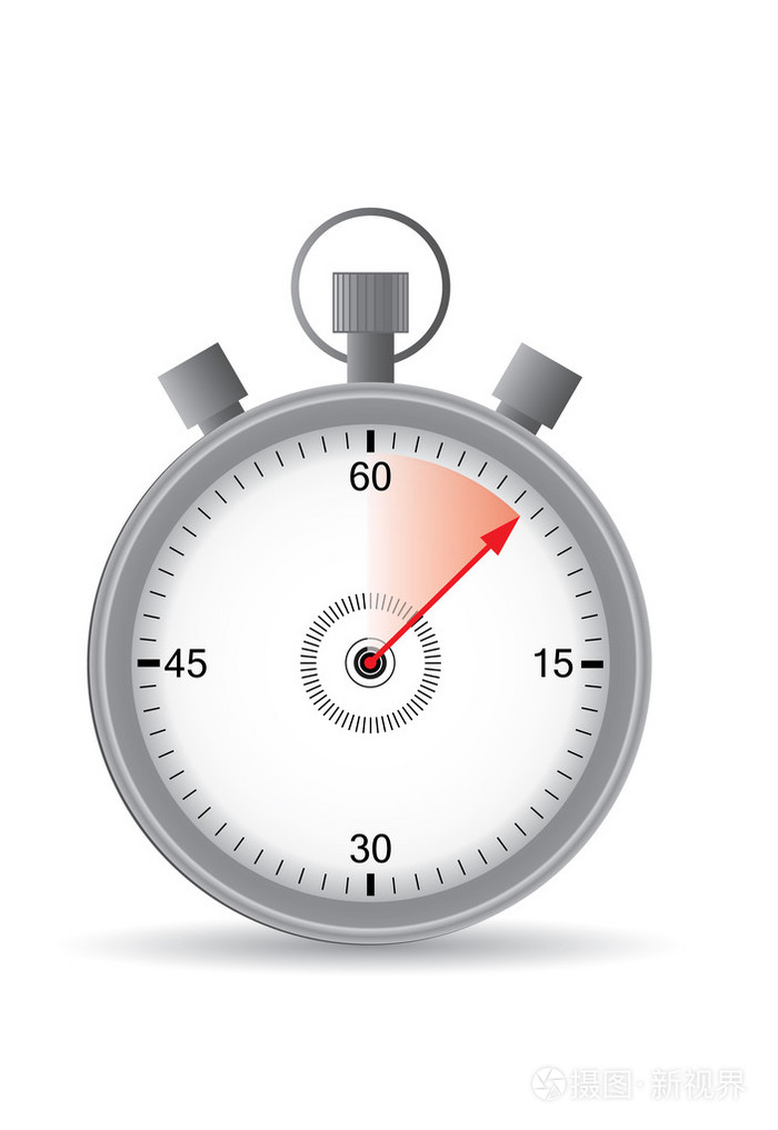 矢量秒表用红色的时间,插图