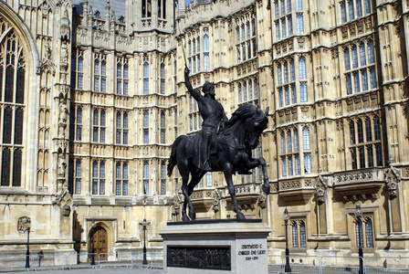英王，国王理查 1 的英格兰，西敏寺，伦敦，英国的雕像