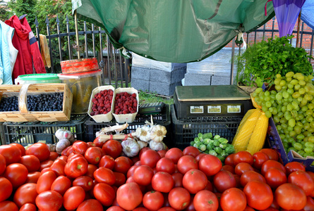在市场新鲜和有机蔬菜