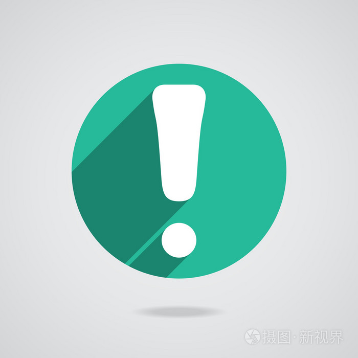 注意警告标志图标.感叹号.危险警告标志.四个.彩色平面设计按钮.矢量