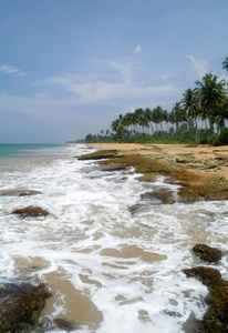 在斯里兰卡海岸野生海滩