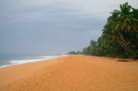 如诗如画的热带海滩。斯里兰卡