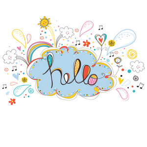 hello.word 你好.现代印刷术刻字装饰文本.