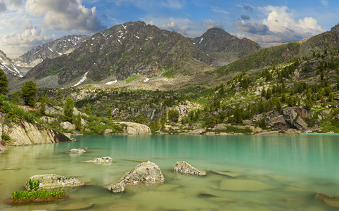 高山湖泊图片