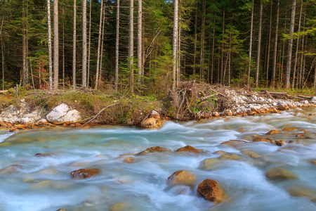 山间小溪中 Triglav 谷