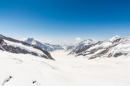 少女山冈，瑞士的阿尔卑斯山，瑞士的阿莱奇冰川