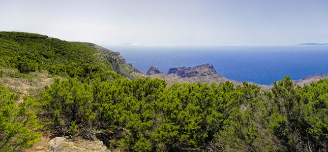 戈梅拉。尼克拉斯 de Alojera，金丝雀岛，西班牙从视图