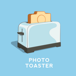照片的烤面包机抽象矢量插图图片
