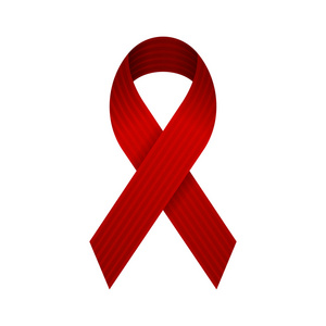 艾滋病红丝带图标。矢量