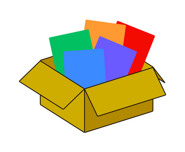 集合循环棕色的盒子包装。矢量图