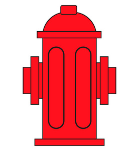 红色消防栓上白色孤立。Eps10