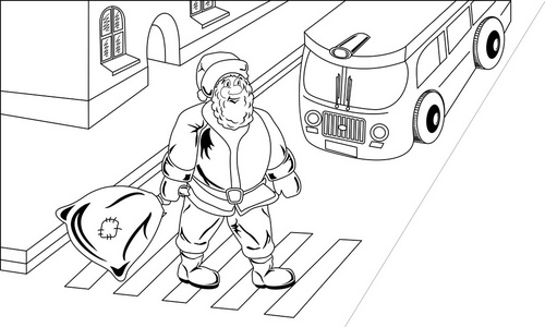 横过马路的圣诞老人图片