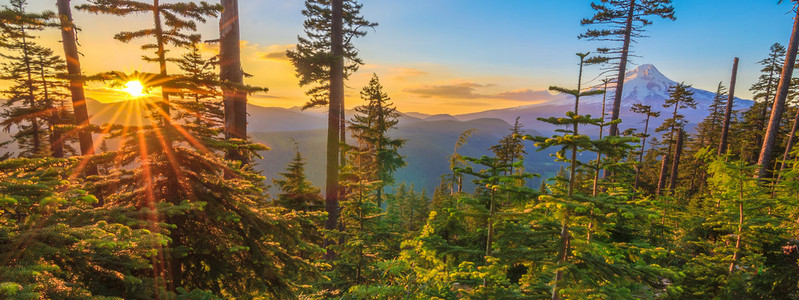 美丽的风景的胡德山在俄勒冈州，美国