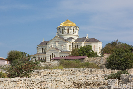大教堂 Vladimir Chersonesos Taurica。塞瓦斯托波尔克里米亚