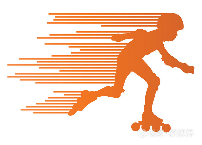 滚子溜冰剪影矢量背景赢家概念