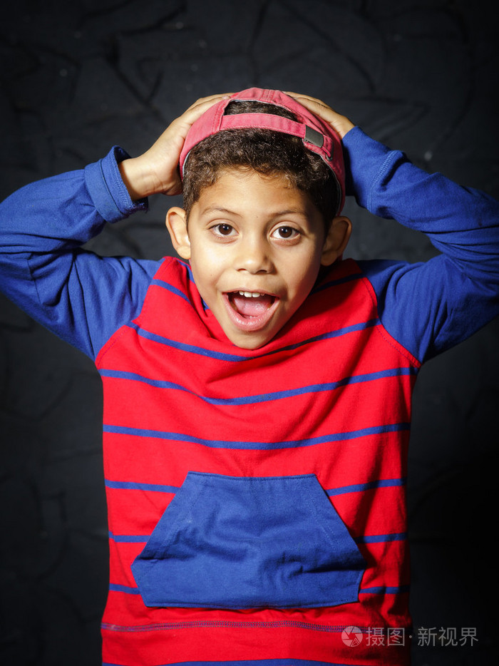 情感小黑人黑人男孩肖像