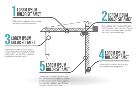 起重机的信息图表矢量图