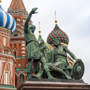 俄罗斯的莫斯科，在 2014 年 10 月 14 日。米宁和波扎尔斯基在红场的国家
