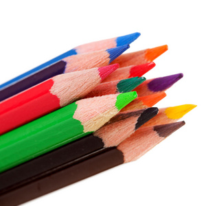彩色铅笔在特写