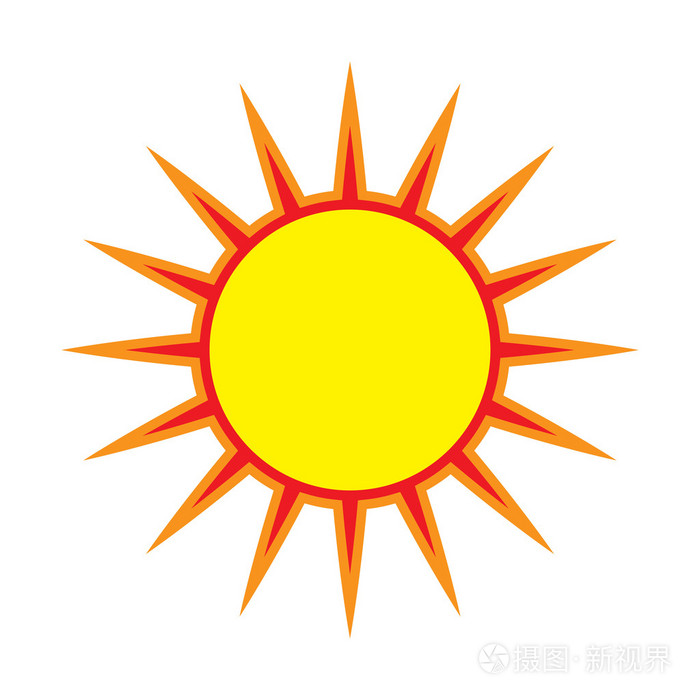 在白色背景上的太阳