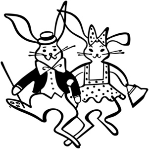 复活节小兔子夫妇图片