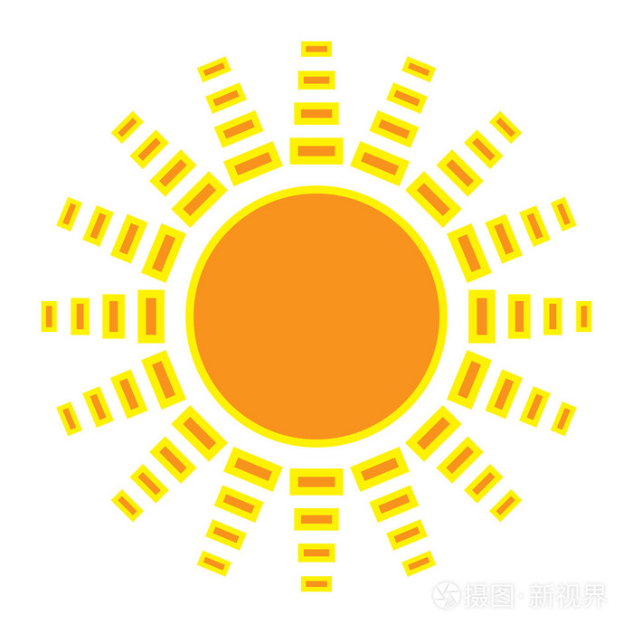 在白色背景上的太阳
