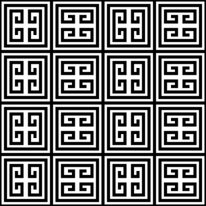 抽象的黑与白之字形矢量无缝模式照片