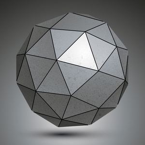镀锌的面 3d 球面，金属抽象对象