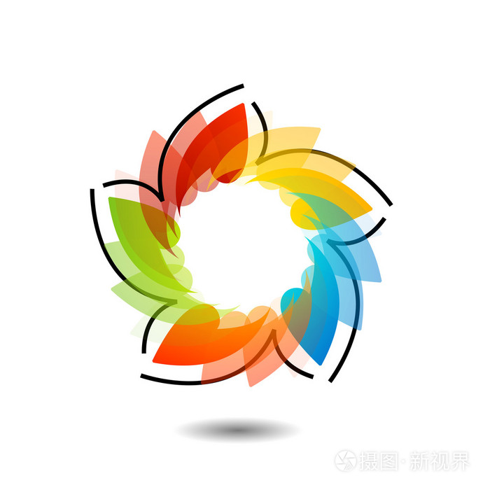 彩虹色的花艺设计元素或 web 使用的标志