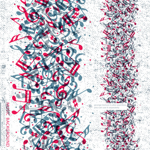 矢量多彩垂直音乐帆布，aquati 无缝带