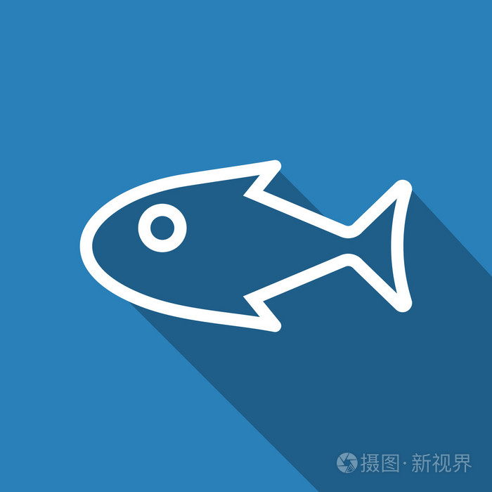 小鱼与长长的阴影的图标插画-正版商用图片1h30o5-摄图新视界