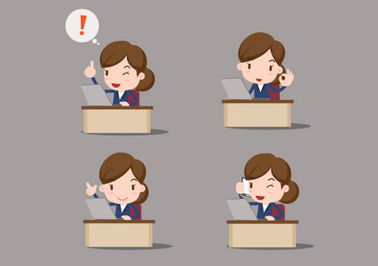 在办公室的业务素质卡通人设计在不同情况下的业务borod矢量头像捅觋