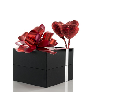礼品盒用红色的心