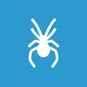 蜘蛛图标，在蓝色背景上的白色