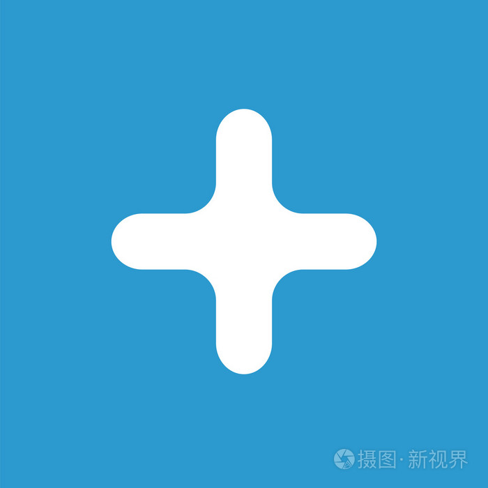 加号图标在蓝色背景上的白色