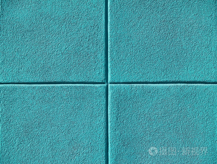四个深青色或浅绿色蓝色正方形混凝土墙powerpoint背景和复制空间