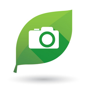 绿色的叶子图标与相机拍照