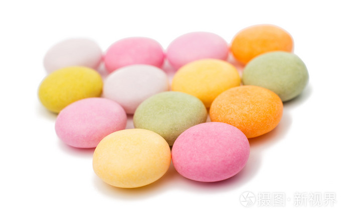 彩色糖衣杏仁特写