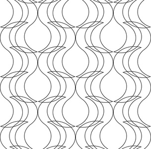 黑色和白色几何无缝模式与线