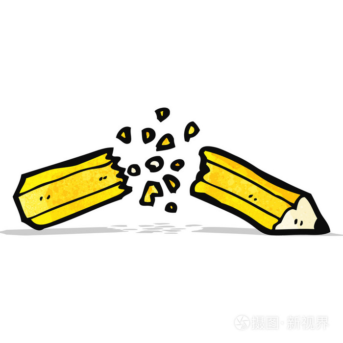 卡通折断铅笔