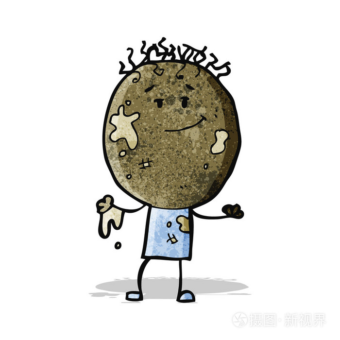 卡通脏涂鸦男孩