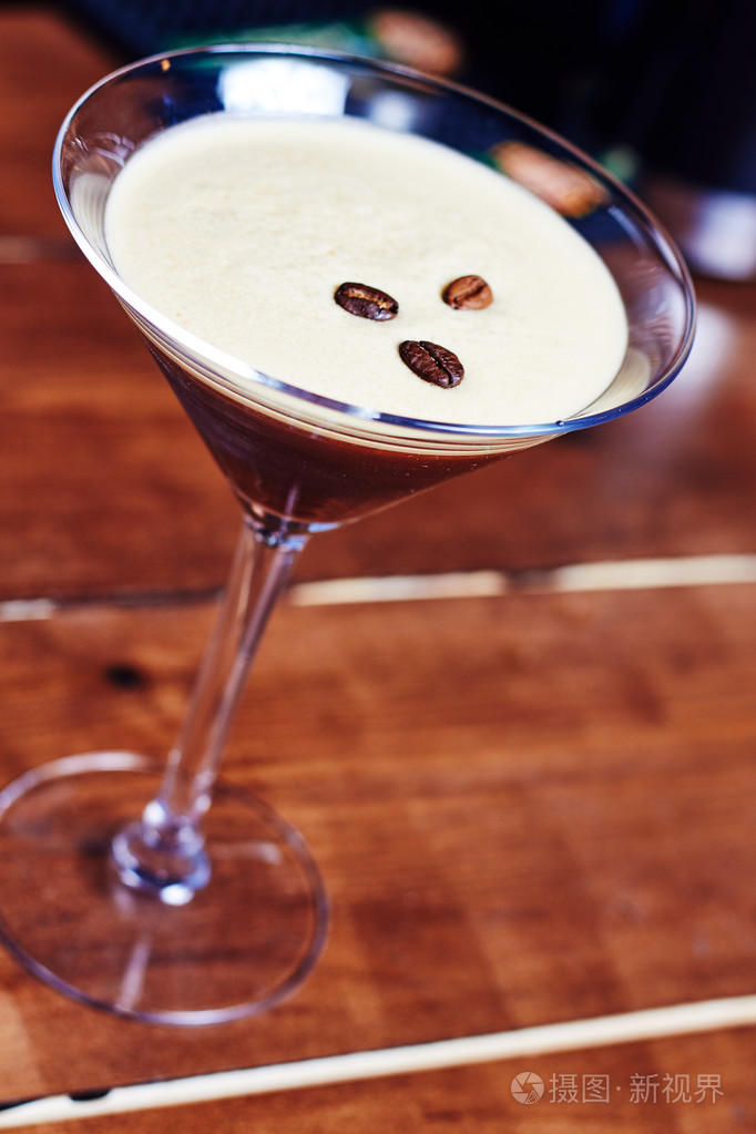 浓缩咖啡马提尼鸡尾酒