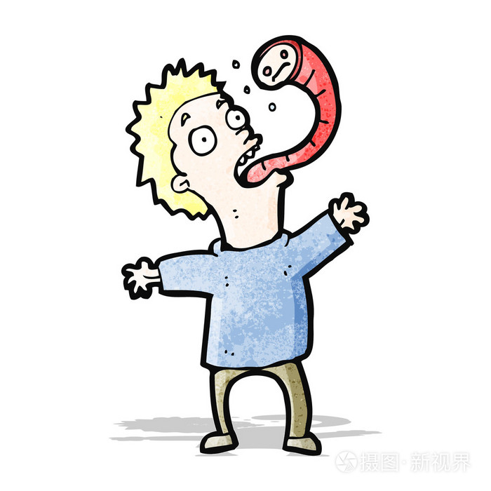 卡通漫画与寄生虫的人