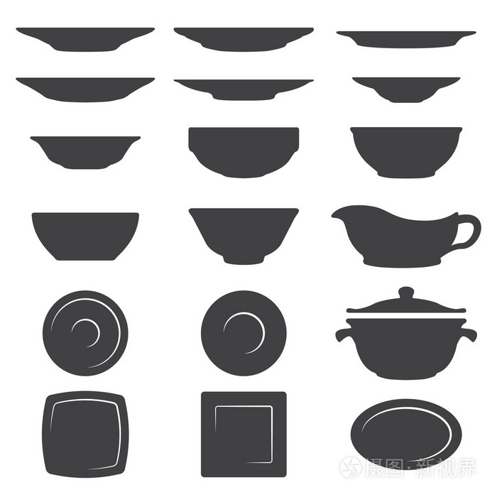 盘子和碗剪影集