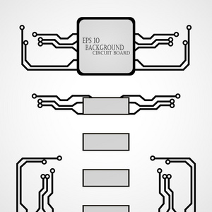 电路板的 cpu。矢量图