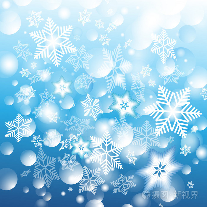 冬天背景与雪花