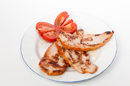 鱼片腌制的土耳其和番茄